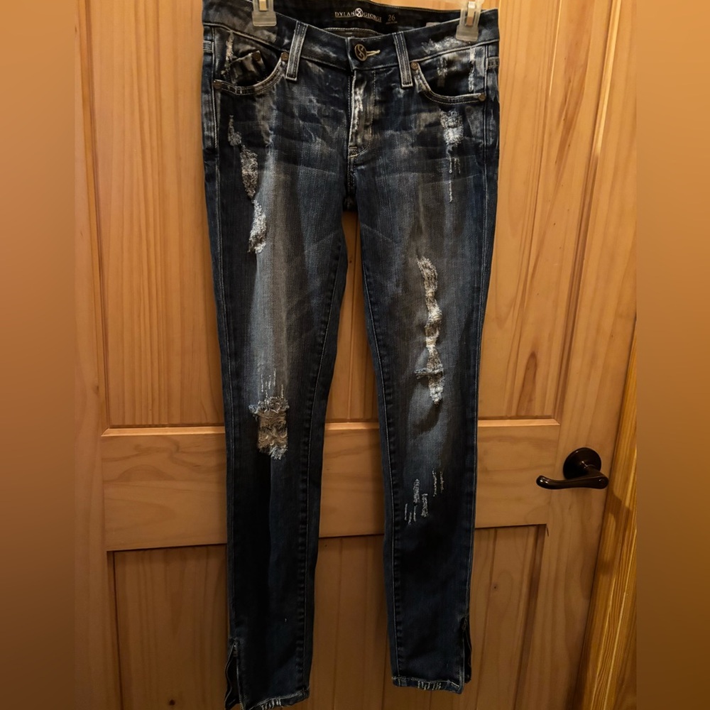 Dylan & George Distressed Dark Blue Lucy low rise Skinny Jeans size 26